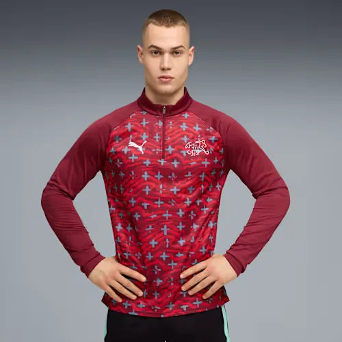 Schweiz Warm-up Quarter-Zip Oberteil Herren