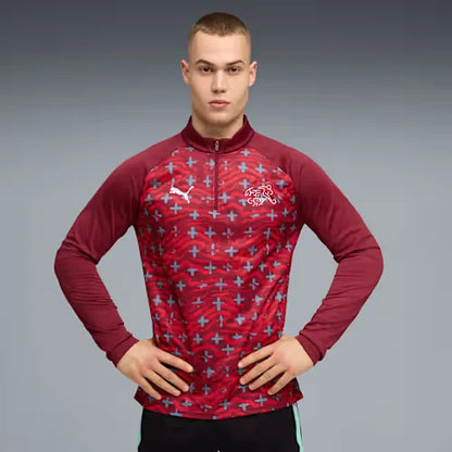 Schweiz Warm-up Quarter-Zip Oberteil Herren